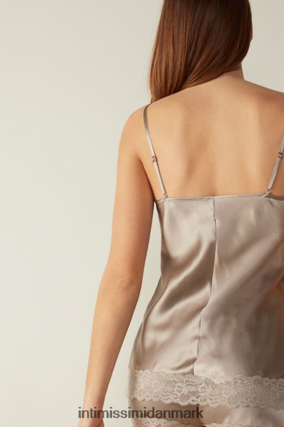 Intimissimi blonde og silke top Kvinder 651i-pulver beige beklædning 8DZ4XJ1405