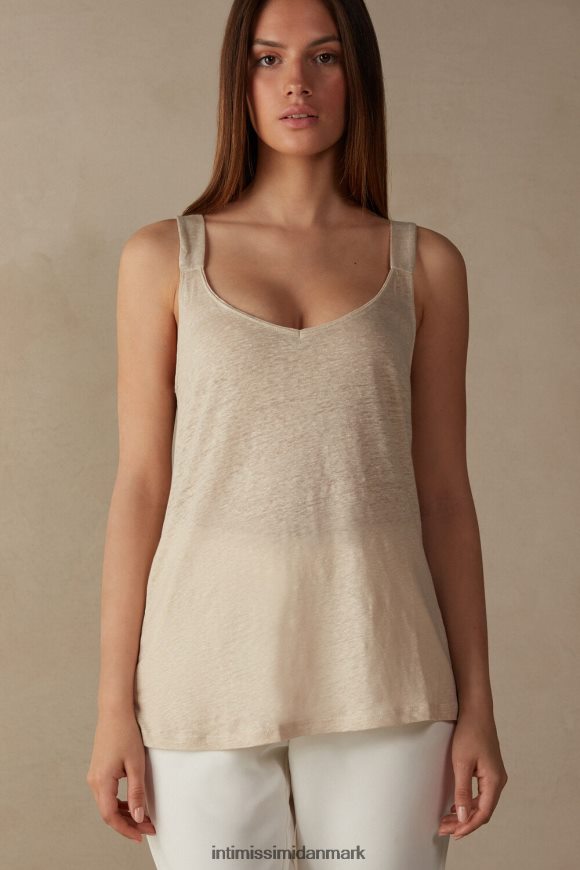 Intimissimi linned camisole Kvinder 913i-beige reb beklædning 8DZ4XJ1293