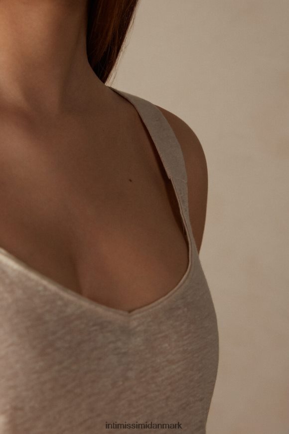 Intimissimi linned camisole Kvinder 913i-beige reb beklædning 8DZ4XJ1293