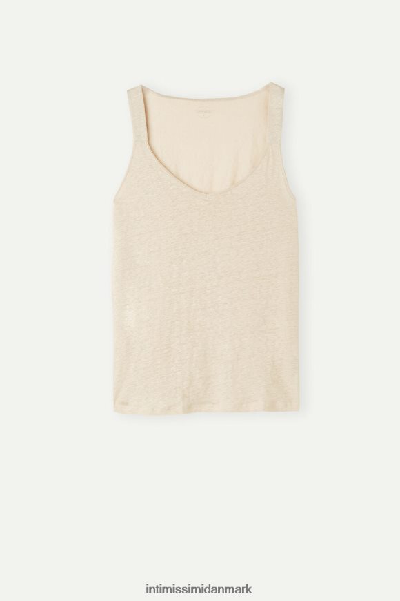 Intimissimi linned camisole Kvinder 913i-beige reb beklædning 8DZ4XJ1293