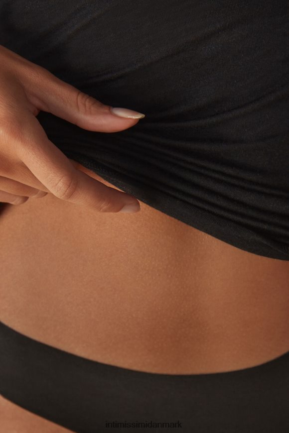 Intimissimi modal kashmir ultralet top med bred skulder Kvinder 019-sort beklædning 8DZ4XJ1452