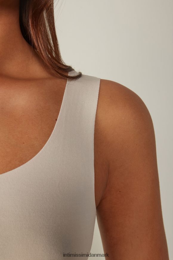 Intimissimi raw-edge rundhalset supima bomuldsvest top Kvinder 2280-lyserød silke beklædning 8DZ4XJ1460