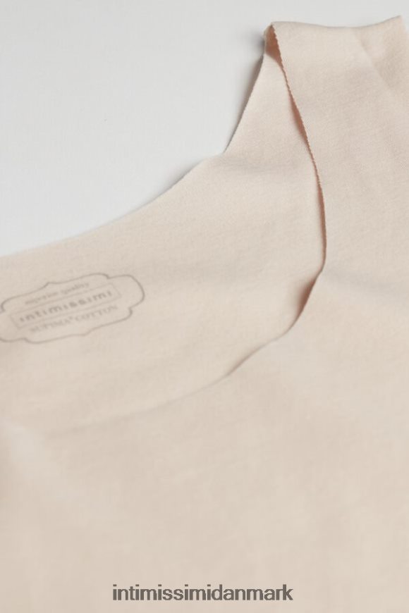 Intimissimi raw-edge rundhalset supima bomuldsvest top Kvinder 2280-lyserød silke beklædning 8DZ4XJ1460