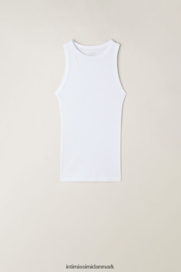Intimissimi ribbet supima bomuldsvest Kvinder 001-hvid beklædning 8DZ4XJ1288