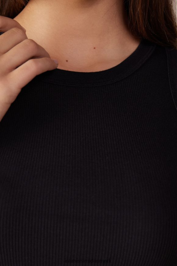 Intimissimi ribbet supima bomuldsvest Kvinder 019-sort beklædning 8DZ4XJ1287