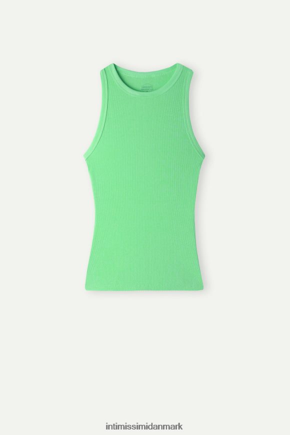 Intimissimi ribbet supima bomuldsvest Kvinder 218j-æble mynte beklædning 8DZ4XJ1285