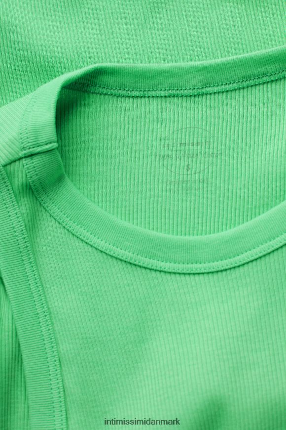 Intimissimi ribbet supima bomuldsvest Kvinder 218j-æble mynte beklædning 8DZ4XJ1285