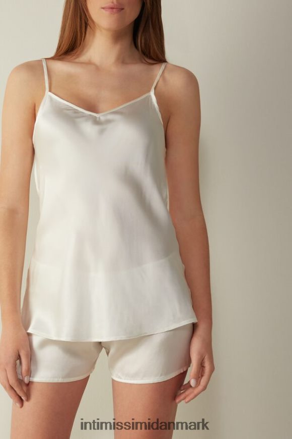 Intimissimi silke satin top med v-hals Kvinder 2127-pulver hvid beklædning 8DZ4XJ1394