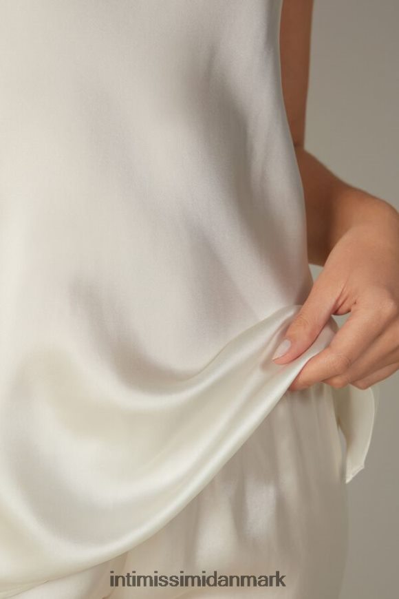 Intimissimi silke satin top med v-hals Kvinder 2127-pulver hvid beklædning 8DZ4XJ1394