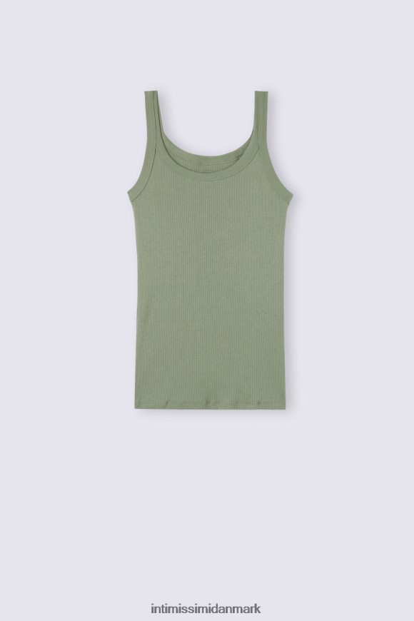 Intimissimi supima bomuld racer vest top Kvinder 344j-salvia grøn beklædning 8DZ4XJ1275