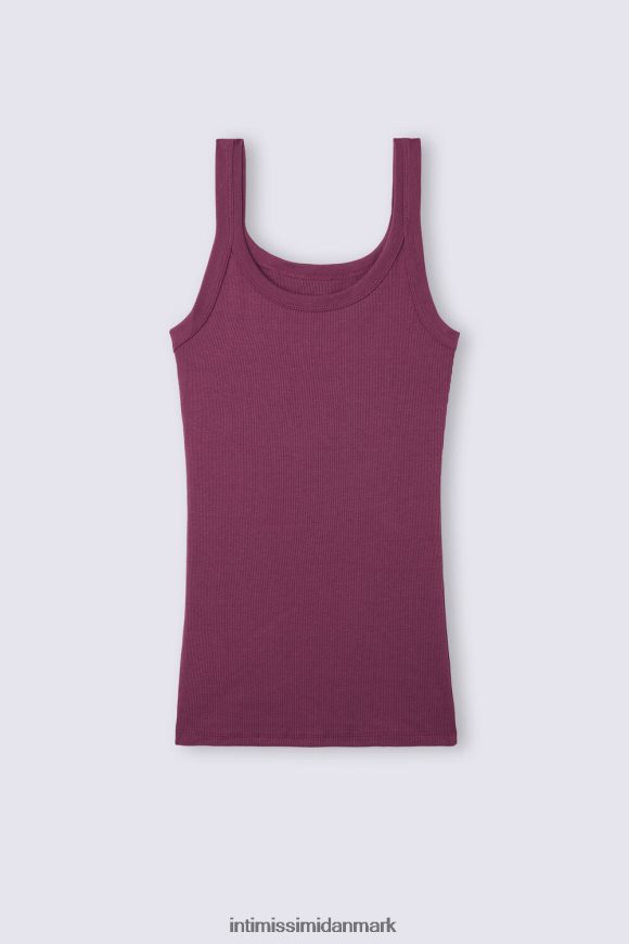 Intimissimi supima bomuld racer vest top Kvinder 345j-lilla vin beklædning 8DZ4XJ1271