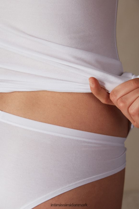 Intimissimi tanktop med bred skulder i naturlig bomuld Kvinder 001-hvid beklædning 8DZ4XJ1488