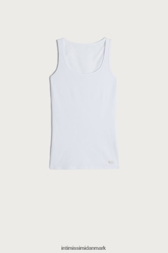 Intimissimi tanktop med bred skulder i naturlig bomuld Kvinder 001-hvid beklædning 8DZ4XJ1488