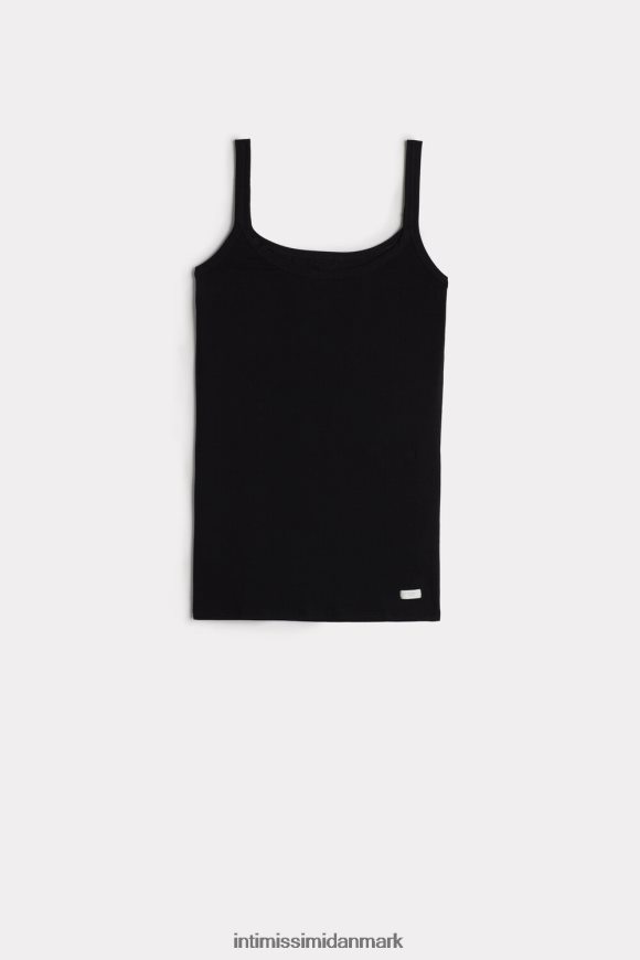 Intimissimi top med stropper i naturlig bomuld Kvinder 019-sort beklædning 8DZ4XJ1487