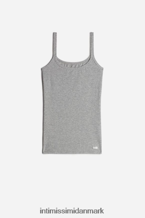 Intimissimi top med stropper i naturlig bomuld Kvinder 031-lysegrå melange beklædning 8DZ4XJ1485