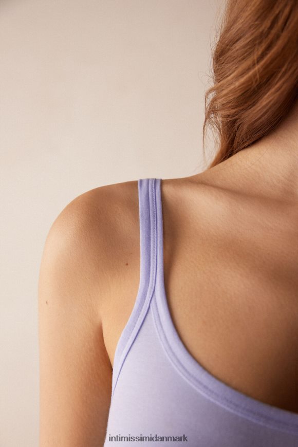 Intimissimi top med stropper i naturlig bomuld Kvinder 212j-sød lavendel beklædning 8DZ4XJ1328