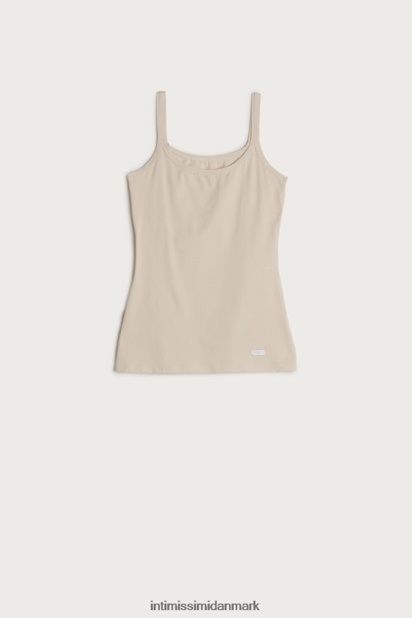 Intimissimi top med stropper i naturlig bomuld Kvinder 2280-lyserød silke beklædning 8DZ4XJ1480