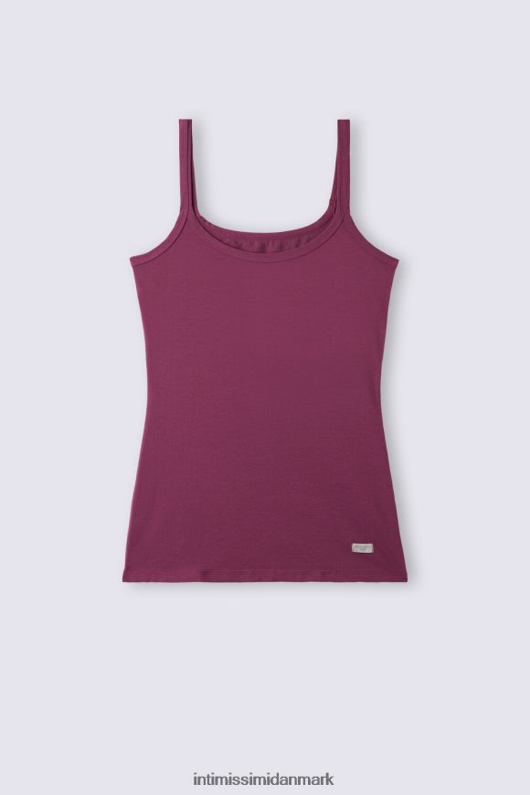 Intimissimi top med stropper i naturlig bomuld Kvinder 345j-lilla vin beklædning 8DZ4XJ1272