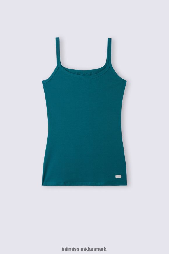 Intimissimi top med stropper i naturlig bomuld Kvinder 346j-blågrøn beklædning 8DZ4XJ1270