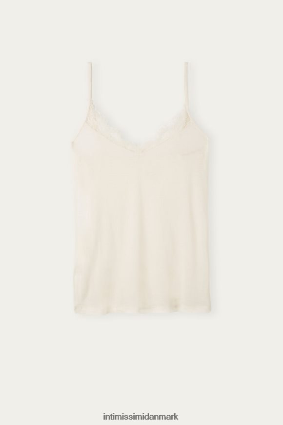 Intimissimi ultralet modal og kashmir camisole med blonder Kvinder 231i-naturlig vanilje beklædning 8DZ4XJ1383