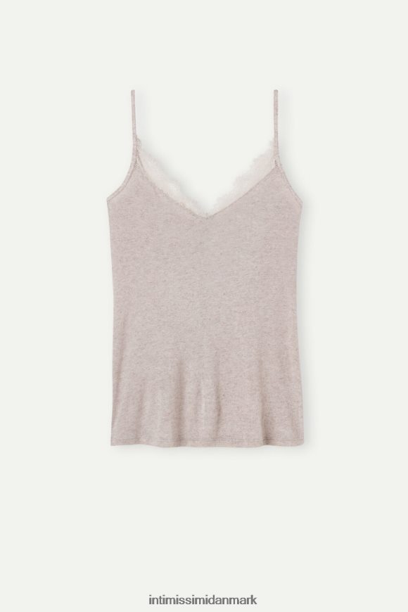 Intimissimi ultralet modal og kashmir camisole med blonder Kvinder 7525-skal beige melange beklædning 8DZ4XJ1346