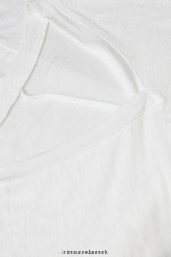 Intimissimi kortærmet hørtop med v-hals Kvinder 001-hvid beklædning 8DZ4XJ1314