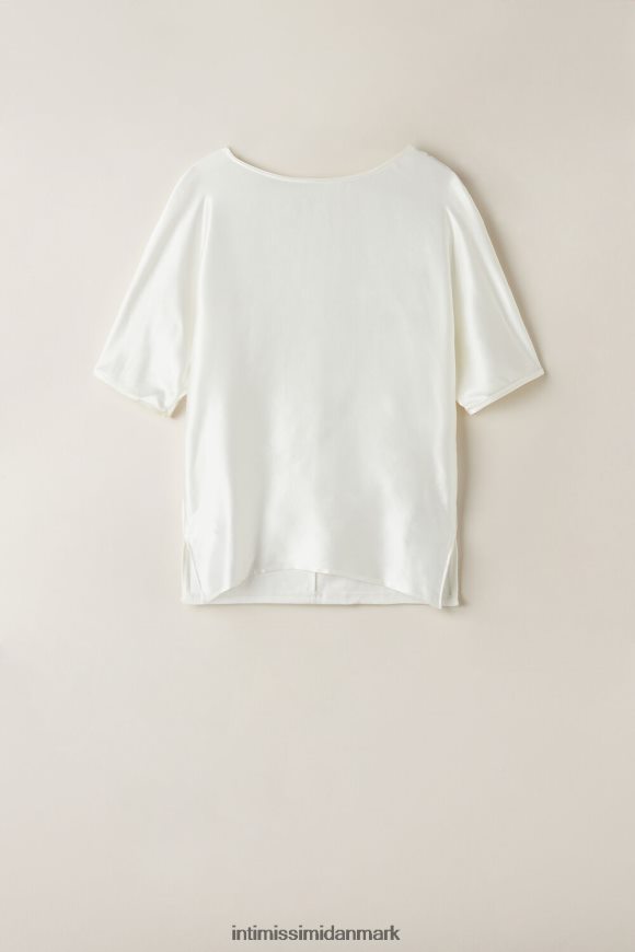 Intimissimi kortærmet silke og modal top Kvinder 2127-pulver hvid beklædning 8DZ4XJ1365