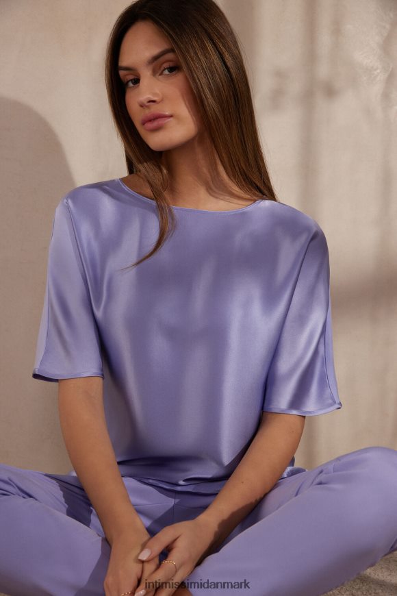 Intimissimi kortærmet silke og modal top Kvinder 212j-sød lavendel beklædning 8DZ4XJ1316