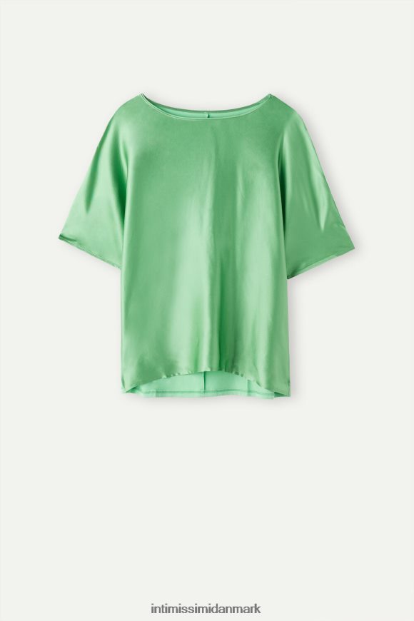 Intimissimi kortærmet silke og modal top Kvinder 218j-æble mynte beklædning 8DZ4XJ1315