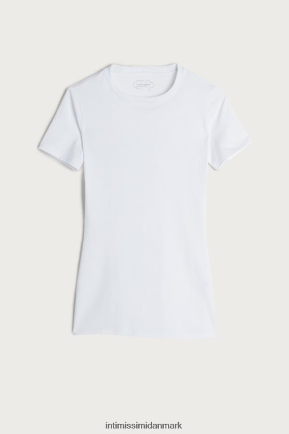 Intimissimi kortærmet stretch supima bomuldstop Kvinder 001-hvid beklædning 8DZ4XJ1420