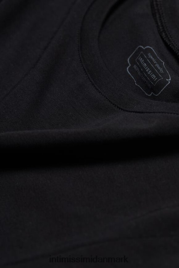 Intimissimi kortærmet stretch supima bomuldstop Kvinder 019-sort beklædning 8DZ4XJ1419