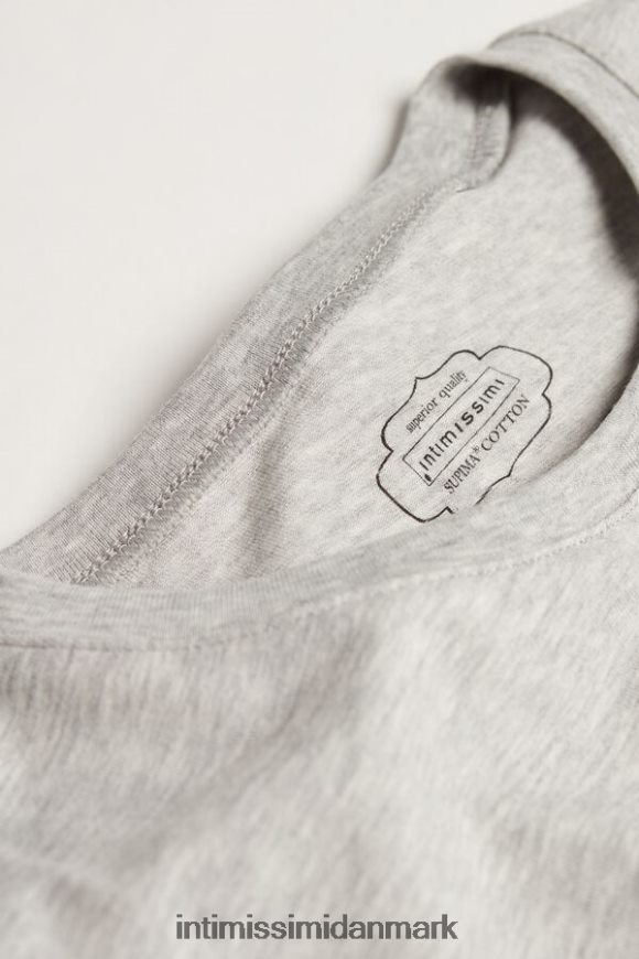 Intimissimi kortærmet stretch supima bomuldstop Kvinder 031-lysegrå melange beklædning 8DZ4XJ1415