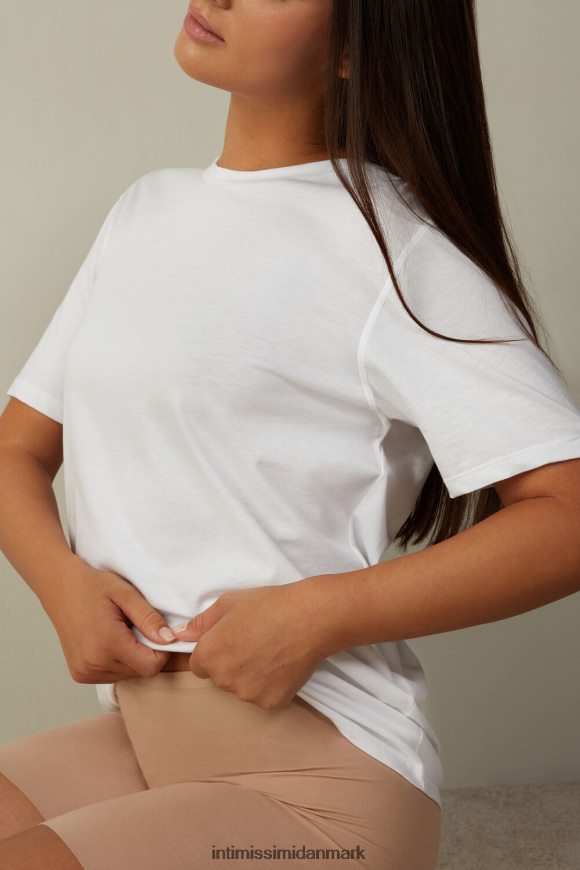 Intimissimi kortærmet supima bomuldstop Kvinder 001-hvid beklædning 8DZ4XJ1422