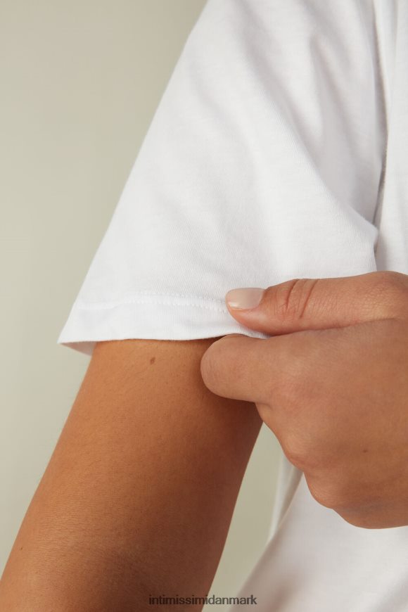 Intimissimi kortærmet supima bomuldstop Kvinder 001-hvid beklædning 8DZ4XJ1422