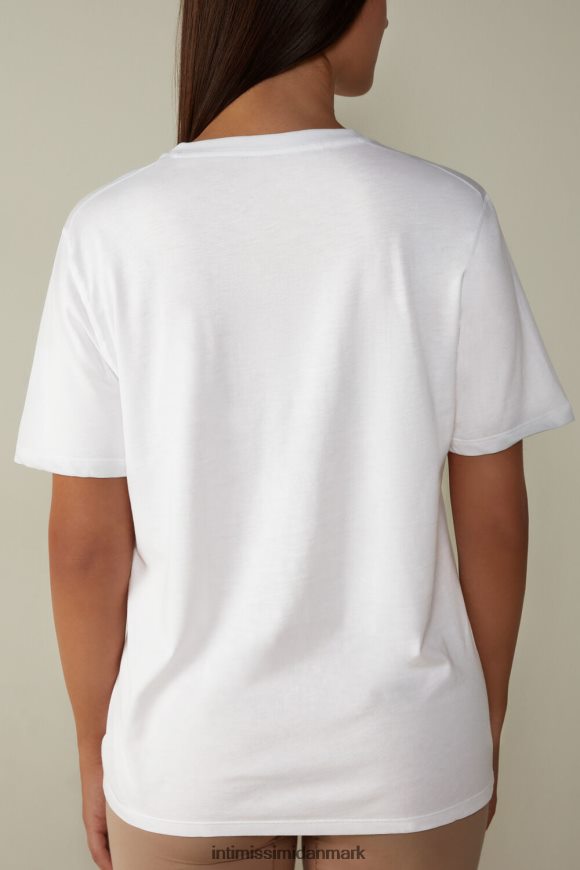 Intimissimi kortærmet supima bomuldstop Kvinder 001-hvid beklædning 8DZ4XJ1422