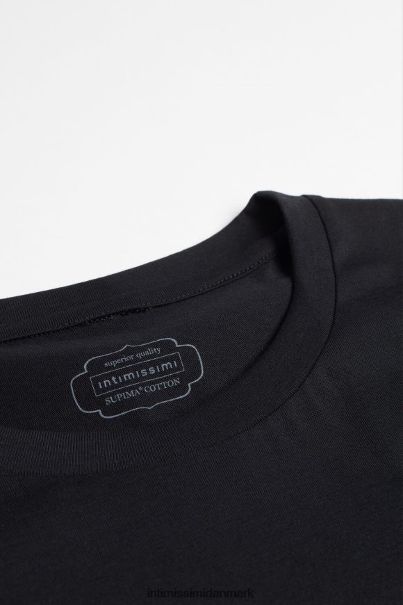 Intimissimi kortærmet supima bomuldstop Kvinder 019-sort beklædning 8DZ4XJ1421