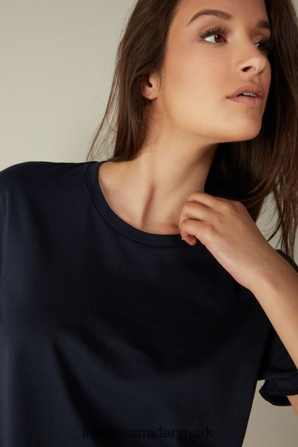 Intimissimi kortærmet supima bomuldstop Kvinder 1467-intens blå beklædning 8DZ4XJ1418