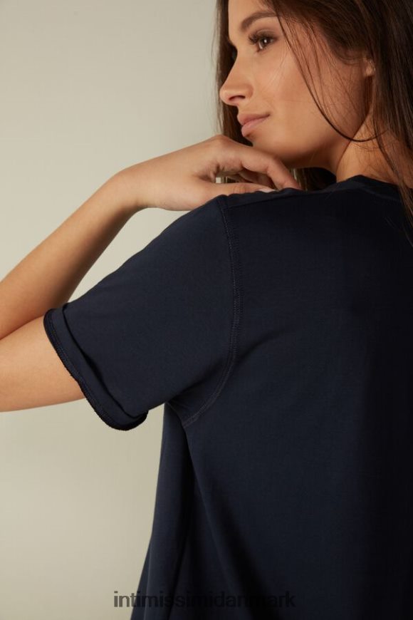 Intimissimi kortærmet supima bomuldstop Kvinder 1467-intens blå beklædning 8DZ4XJ1418