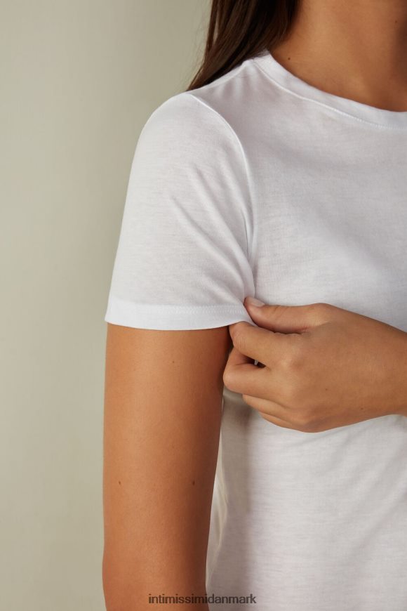 Intimissimi kortærmet t-shirt i ultrafrisk supima bomuld Kvinder 001-hvid beklædning 8DZ4XJ1456