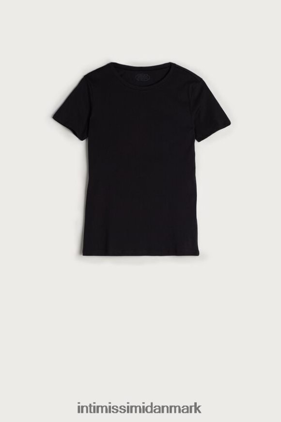 Intimissimi kortærmet t-shirt i ultrafrisk supima bomuld Kvinder 019-sort beklædning 8DZ4XJ1455