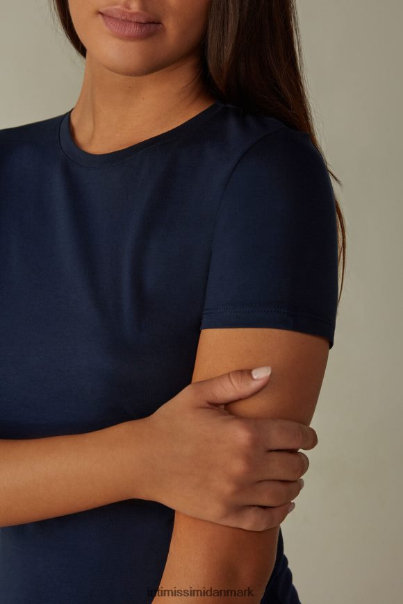 Intimissimi kortærmet t-shirt i ultrafrisk supima bomuld Kvinder 1467-intens blå beklædning 8DZ4XJ1434