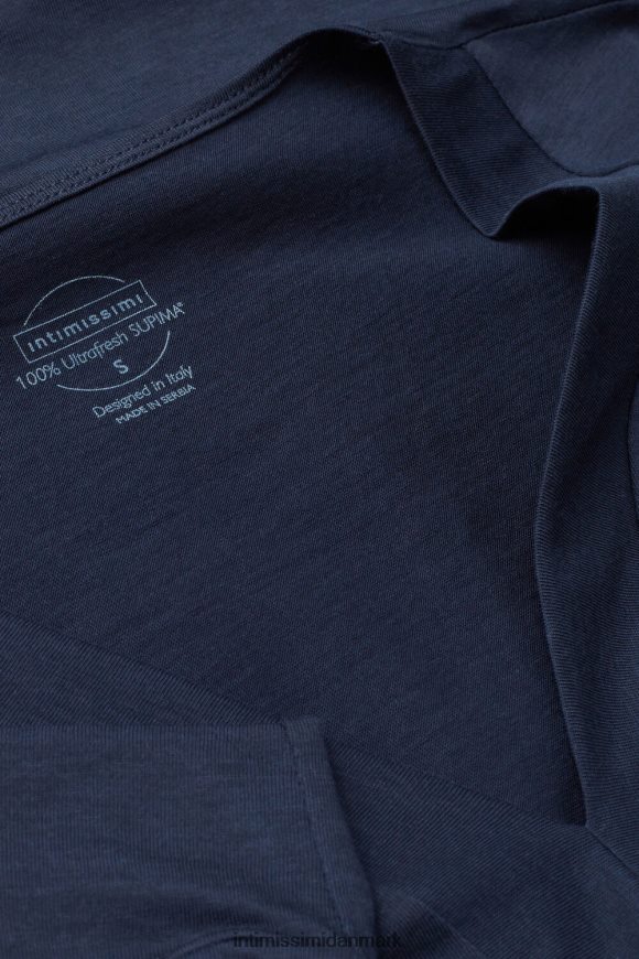 Intimissimi kortærmet v-hals ultrafrisk supima bomuldstop Kvinder 1467-intens blå beklædning 8DZ4XJ1278