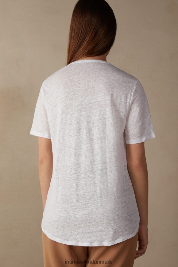 Intimissimi linned kortærmet skjorte Kvinder 001-hvid beklædning 8DZ4XJ1313