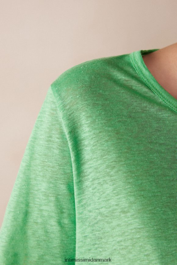 Intimissimi linned kortærmet skjorte Kvinder 218j-æble mynte beklædning 8DZ4XJ1309