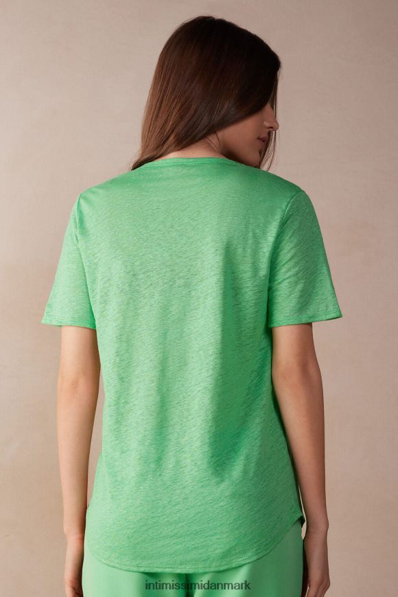 Intimissimi linned kortærmet skjorte Kvinder 218j-æble mynte beklædning 8DZ4XJ1309