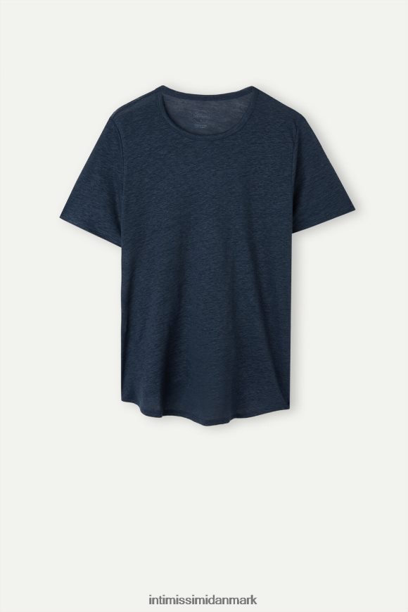 Intimissimi linned kortærmet skjorte Kvinder 243j-sømand blå beklædning 8DZ4XJ1301