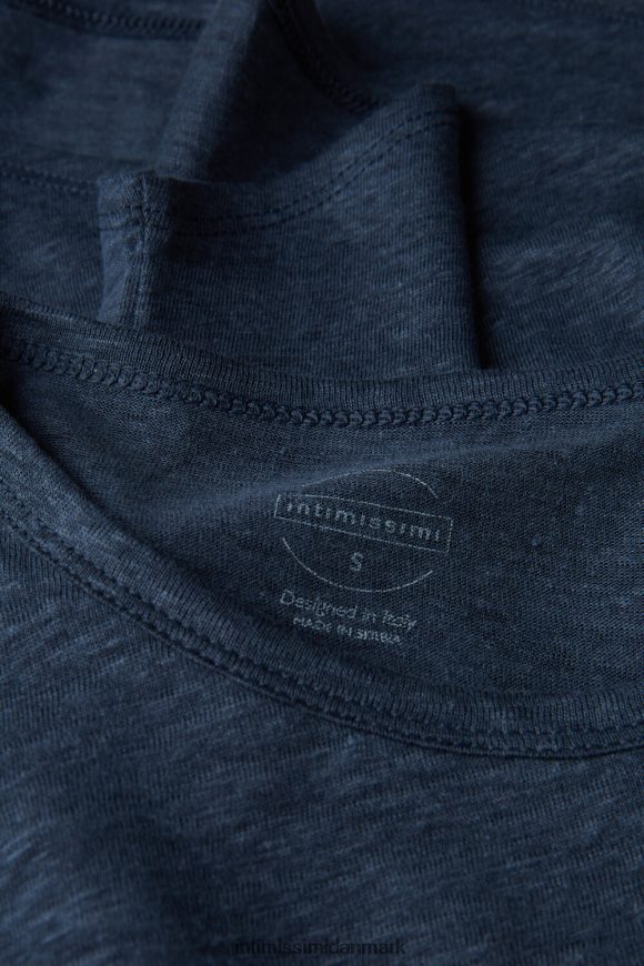 Intimissimi linned kortærmet skjorte Kvinder 243j-sømand blå beklædning 8DZ4XJ1301