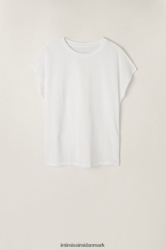 Intimissimi ultrafrisk supima bomuldstop med korte ærmer med rund hals Kvinder 001-hvid beklædning 8DZ4XJ1364