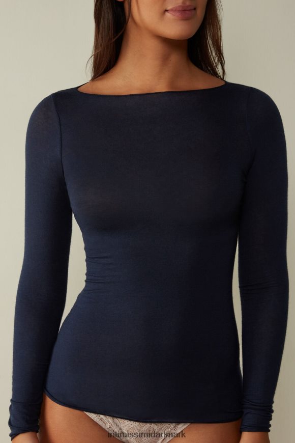 Intimissimi bådhals modal kashmir ultralet trøje Kvinder 1467-intens blå beklædning 8DZ4XJ1438