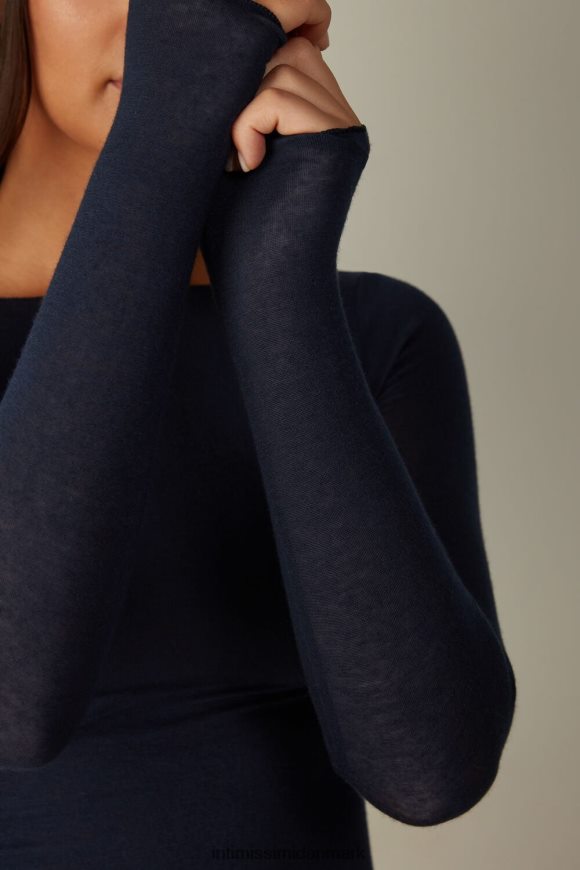 Intimissimi bådhals modal kashmir ultralet trøje Kvinder 1467-intens blå beklædning 8DZ4XJ1438